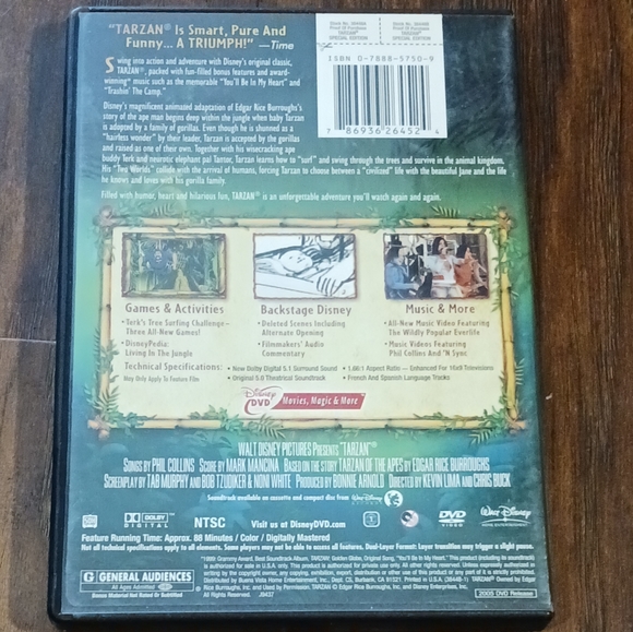 Walt Disney's TARZAN Special Edition on DVD - Picture 2 of 2